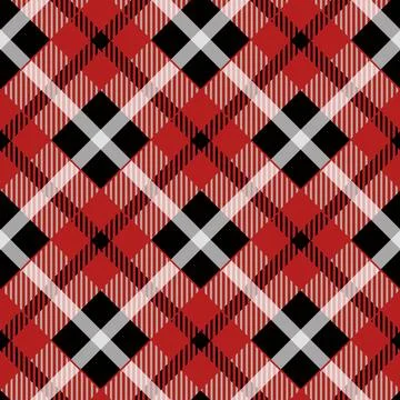 Seamless illustration, red tartan pattern with white stripes Illustrazione stock