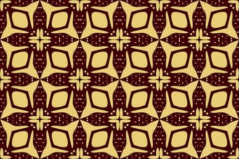 Seamless image of the elements gold color on red background Stock Illustration