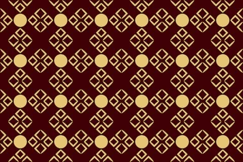 Seamless image of the elements gold color on red background 库存插图