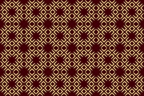 Seamless image of the elements gold color on red background イラスト素材