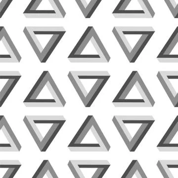 Seamless Impossible Triangle Pattern Stock Illustration