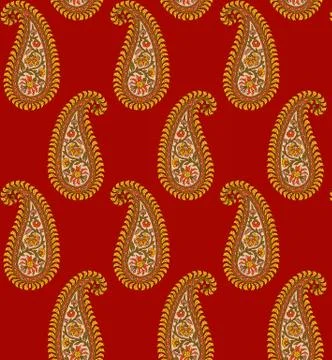 Seamless Indian paisley pattern Stock Illustration