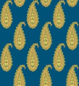Seamless Indian paisley pattern Stock Illustration