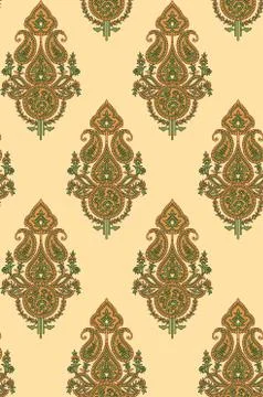 Seamless Indian paisley pattern Stock Illustration