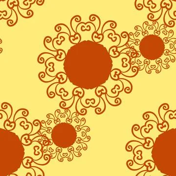 Seamless indian pattern flower-like texture. Abstract vector tribal ethnic... Stock Photos