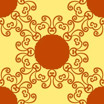 Seamless indian pattern on yellow texture. Abstract vector tribal ethnic yo.. Stock Illustration
