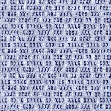 Seamless indigo block print texture. Navy blue woven cotton dyed effect Stock Illustration