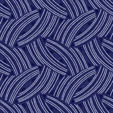 Seamless indigo block print texture. Navy blue woven cotton dyed effect Stock Illustration