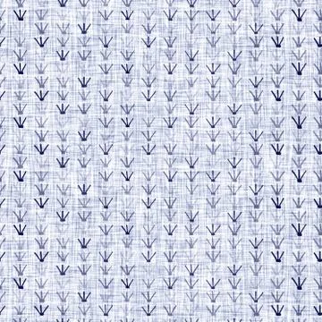 Seamless indigo block print texture. Navy blue woven cotton dyed effect Stock Illustration