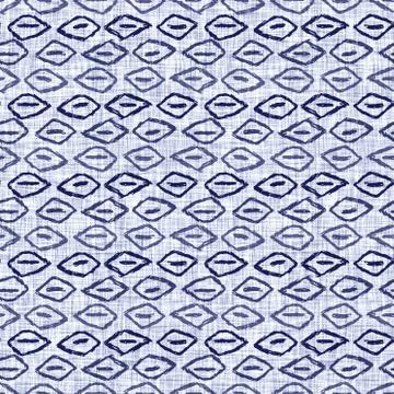 Seamless indigo block print texture. Navy blue woven cotton dyed effect Stock Illustration