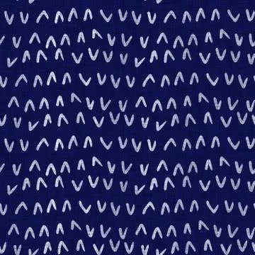 Seamless indigo block print texture. Navy blue woven cotton dyed effect Stock Illustration