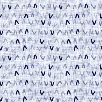 Seamless indigo block print texture. Navy blue woven cotton dyed effect Stock Illustration