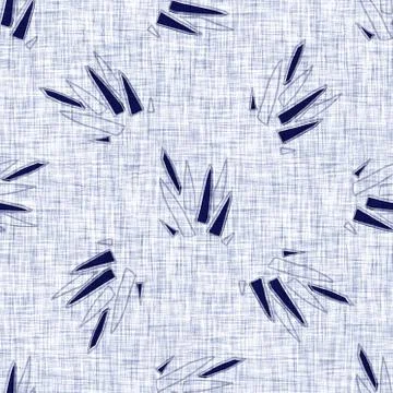 Seamless indigo block print texture. Navy blue woven cotton dyed effect Stock Illustration