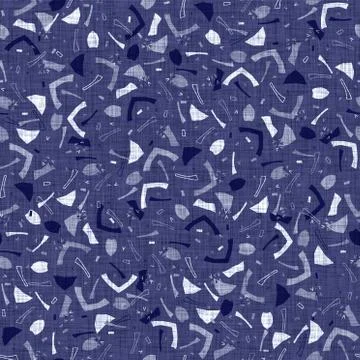 Seamless indigo block print texture. Navy blue woven cotton dyed effect Stock Illustration