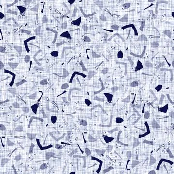 Seamless indigo block print texture. Navy blue woven cotton dyed effect Stock Illustration