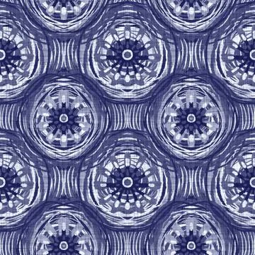 Seamless indigo doodle dot texture. Blue woven boro cotton dyed effect Illustrazione stock