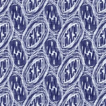 Seamless indigo doodle dot texture. Blue woven boro cotton dyed effect Stockillustratie