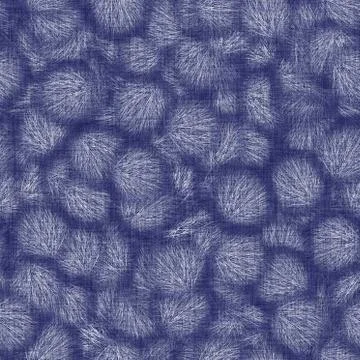 Seamless indigo doodle dot texture. Blue woven boro cotton dyed effect Illustrazione stock