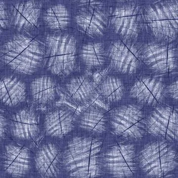 Seamless indigo doodle dot texture. Blue woven boro cotton dyed effect Stockillustratie