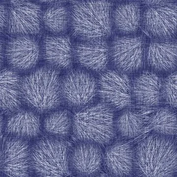 Seamless indigo doodle dot texture. Blue woven boro cotton dyed effect Stockillustratie