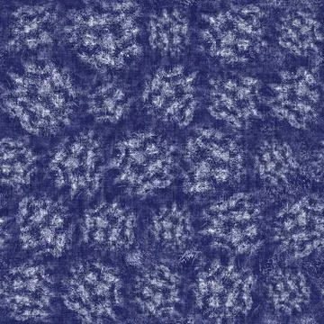 Seamless indigo doodle dot texture. Blue woven boro cotton dyed effect Stock Illustration