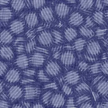 Seamless indigo doodle dot texture. Blue woven boro cotton dyed effect Stockillustratie