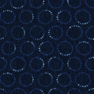 Seamless indigo doodle dot texture. Blue woven boro cotton dyed effect Stock Illustration