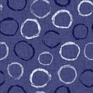 Seamless indigo doodle dot texture. Blue woven boro cotton dyed effect Stockillustratie