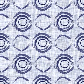 Seamless indigo doodle dot texture. Blue woven boro cotton dyed effect Illustrazione stock