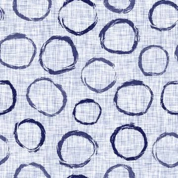 Seamless indigo doodle dot texture. Blue woven boro cotton dyed effect Stockillustratie