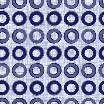 Seamless indigo doodle dot texture. Blue woven boro cotton dyed effect Stockillustratie