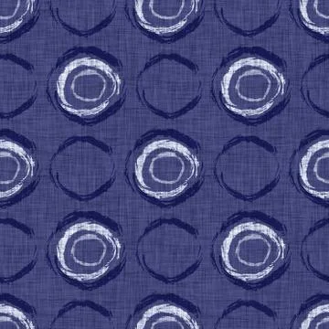 Seamless indigo doodle dot texture. Blue woven boro cotton dyed effect Stockillustratie