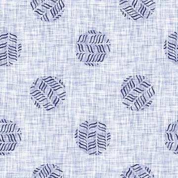 Seamless indigo doodle dot texture. Blue woven boro cotton dyed effect Stockillustratie