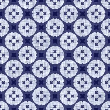 Seamless indigo doodle dot texture. Blue woven boro cotton dyed effect Illustrazione stock
