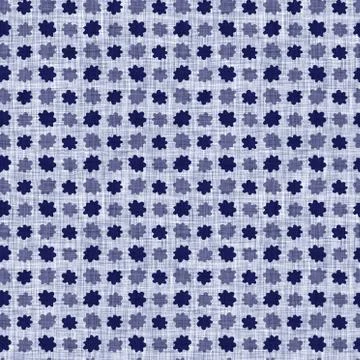 Seamless indigo doodle dot texture. Blue woven boro cotton dyed effect Stockillustratie
