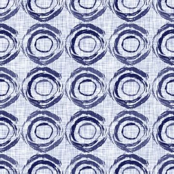 Seamless indigo doodle dot texture. Blue woven boro cotton dyed effect Illustrazione stock