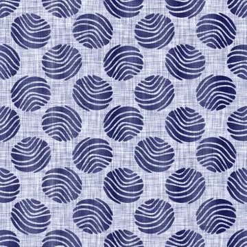 Seamless indigo doodle dot texture. Blue woven boro cotton dyed effect Stockillustratie