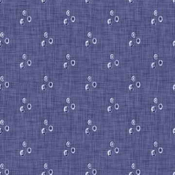 Seamless indigo doodle dot texture. Blue woven boro cotton dyed effect Stock Illustration
