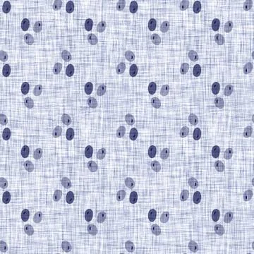 Seamless indigo doodle dot texture. Blue woven boro cotton dyed effect Stockillustratie