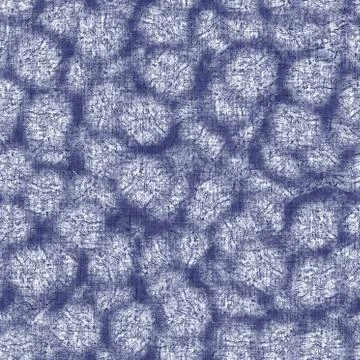 Seamless indigo doodle dot texture. Blue woven boro cotton dyed effect Illustrazione stock