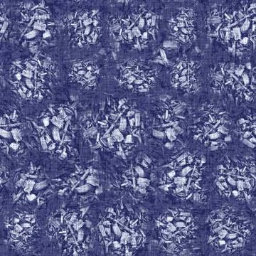 Seamless indigo doodle dot texture. Blue woven boro cotton dyed effect Illustrazione stock
