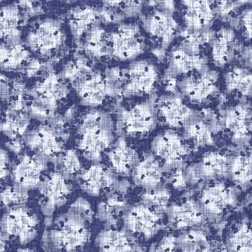 Seamless indigo doodle dot texture. Blue woven boro cotton dyed effect Stockillustratie