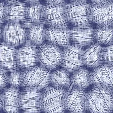 Seamless indigo doodle dot texture. Blue woven boro cotton dyed effect Stock Illustration