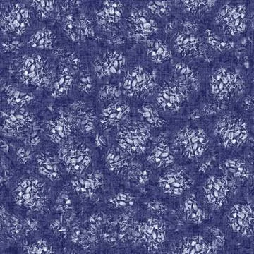 Seamless indigo doodle dot texture. Blue woven boro cotton dyed effect Stockillustratie