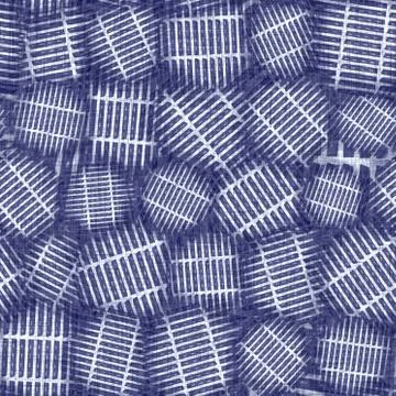 Seamless indigo doodle dot texture. Blue woven boro cotton dyed effect Stockillustratie