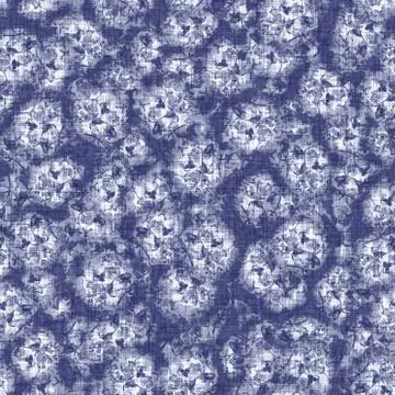 Seamless indigo doodle dot texture. Blue woven boro cotton dyed effect Stockillustratie