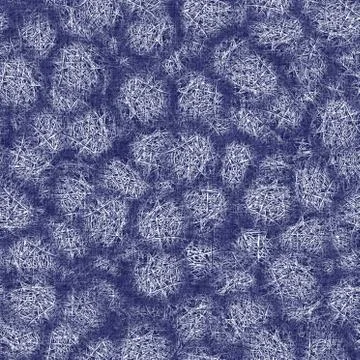 Seamless indigo doodle dot texture. Blue woven boro cotton dyed effect Stockillustratie