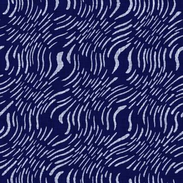 Seamless indigo washed stripe texture. Blue woven boro linen cotton dyed effect Stock Illustration