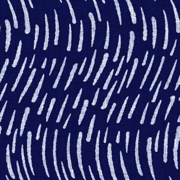 Seamless indigo washed stripe texture. Blue woven boro linen cotton dyed effect Stock Illustration