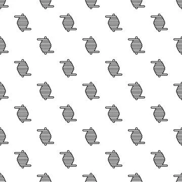 Seamless inductor electronic component outline pattern background Illustrazione stock